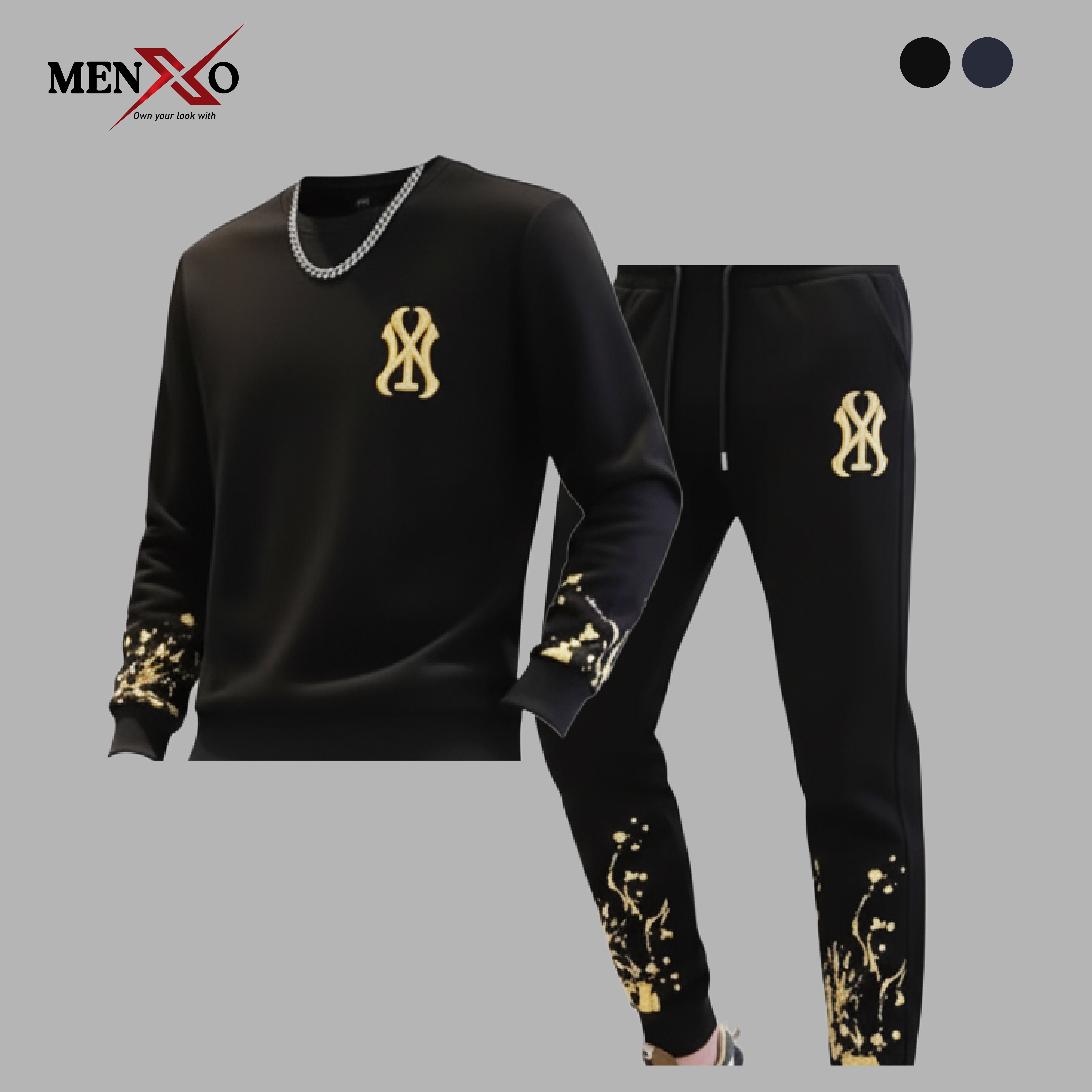 Golden Edge Tracksuit – Black & Gold Luxe Streetwear Set