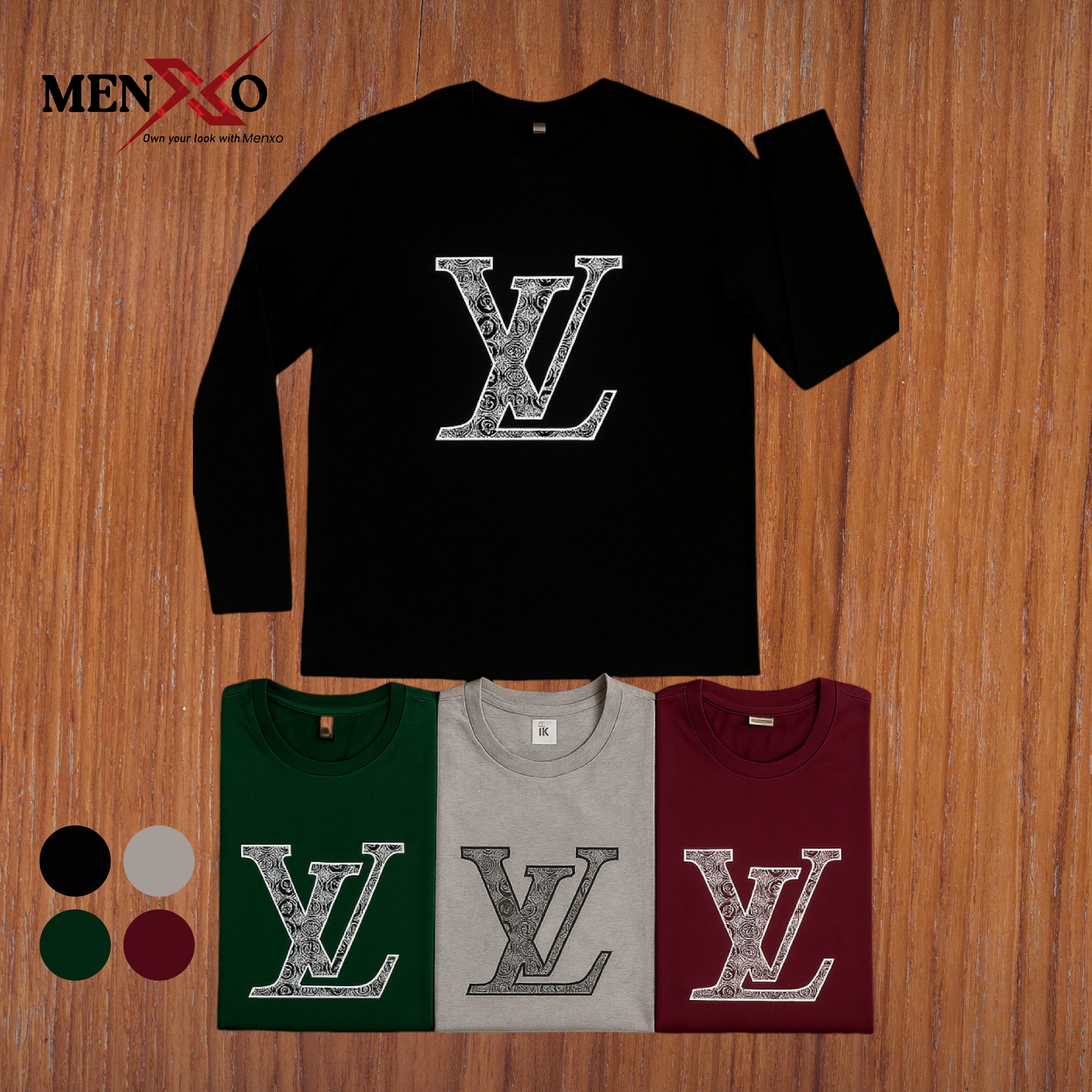 LV NOIR - Patterned Monogram Full Sleeve T-Shirt